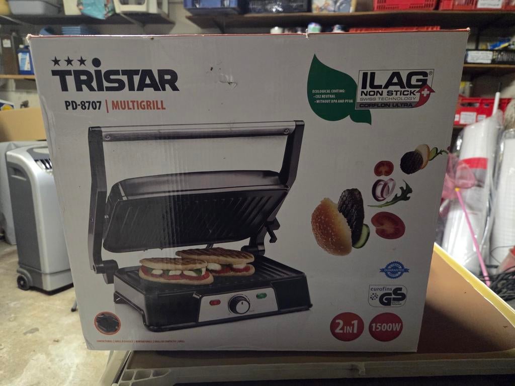 Tristar PD-8707 Multigrill - 1500W Contactgrill, Witgoed en Apparatuur, Contactgrills, Ophalen of Verzenden, Nieuw