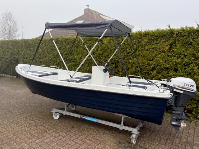 ZEER NETTE Avila 411 met Selva 9.9 PK 4 Takt (bj 2020), Gebruikt, Polyester, Overige brandstoffen, 3 tot 6 meter