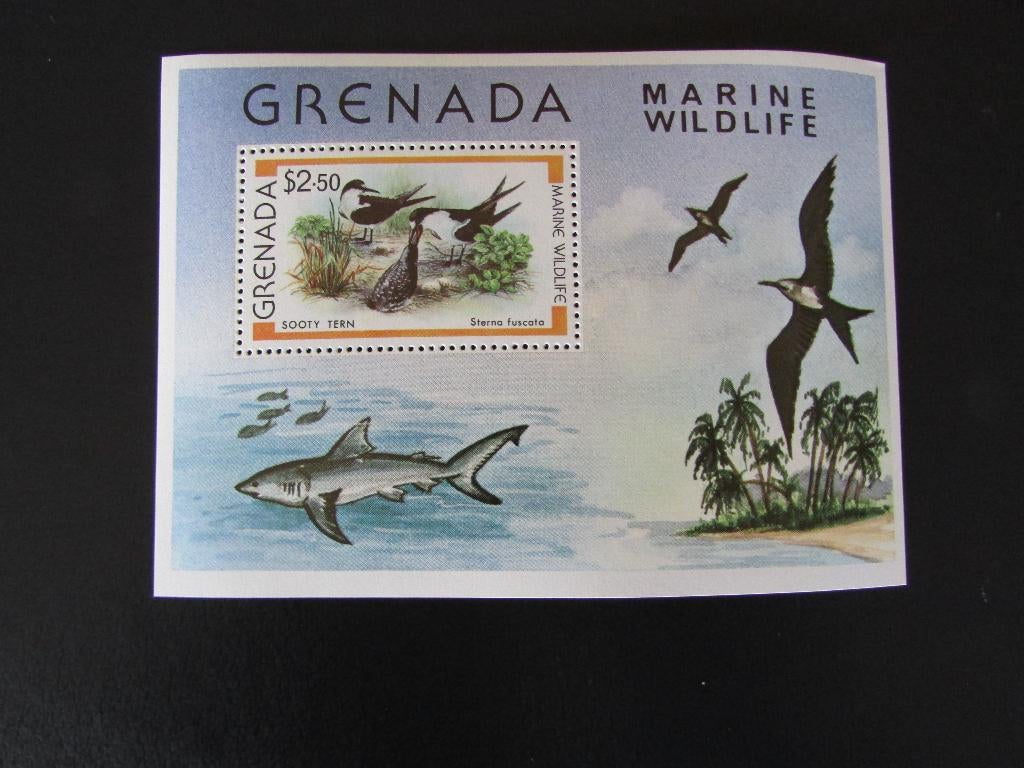 Postzegel Vogel: Velletje met Bonte Stern uit Grenada, Ophalen of Verzenden, Postfris, Dier of Natuur