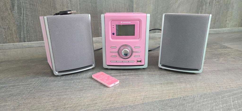 Roze kinder radio en cd speler met afstandsbediening, Gebruikt, Tuner of Radio, Microset, Ophalen