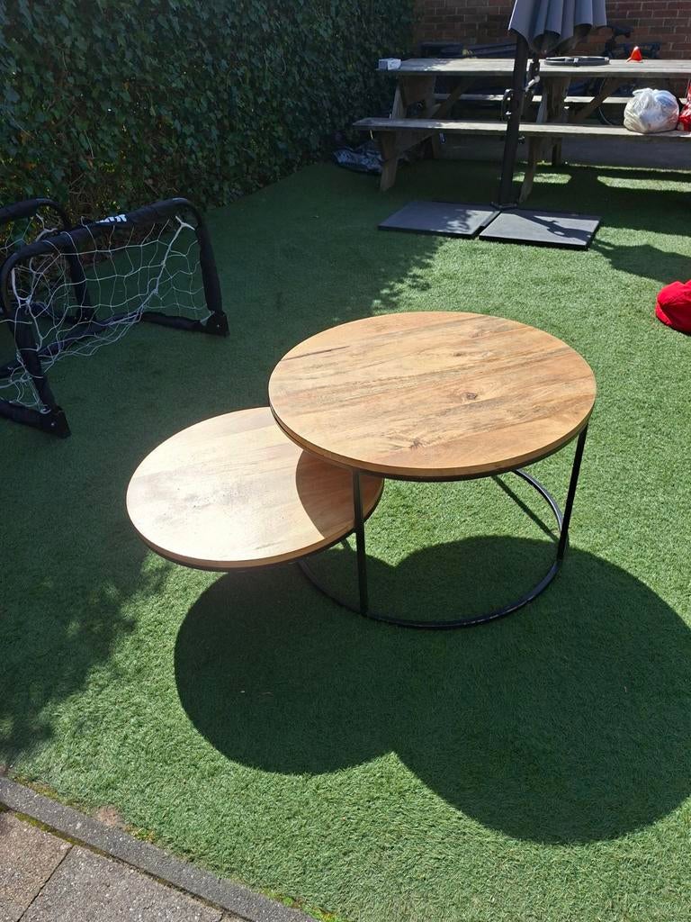Salontafel, Tuin en Terras, Tuintafels, Gebruikt, Rond, Ophalen of Verzenden, Metaal