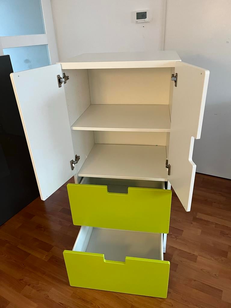 Kast kinderkamer wit met groene lades ikea, Ophalen, Gebruikt, 105 cm of meer, Minder dan 50 cm