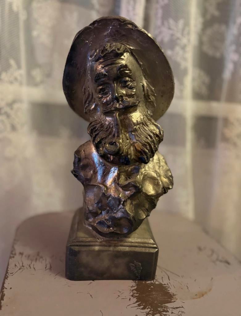 Vintage Luigi Paoletti Zilveren Sculptuur Buste Man met Pijp, Ophalen of Verzenden