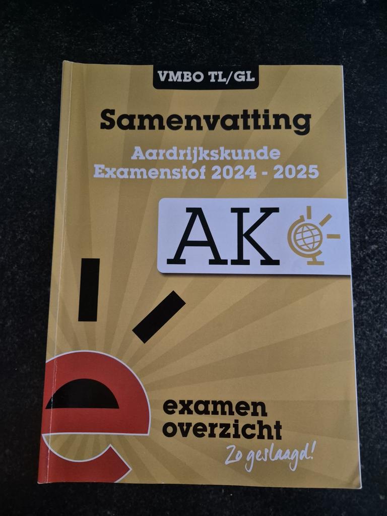 VMBO TL/GL Examen oefen/samenvatting boeken 2024/2025, Boeken, Ophalen of Verzenden, Gelezen, VMBO, Aardrijkskunde