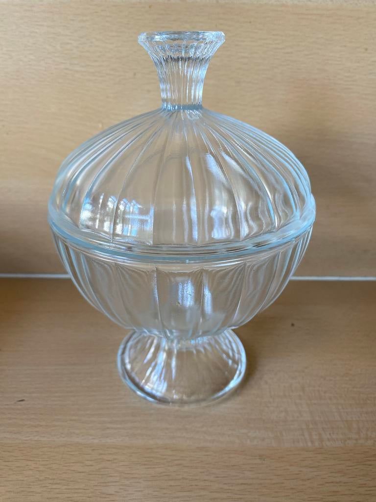 Glazen bonbon schaal met deksel schaaltje, Ophalen of Verzenden