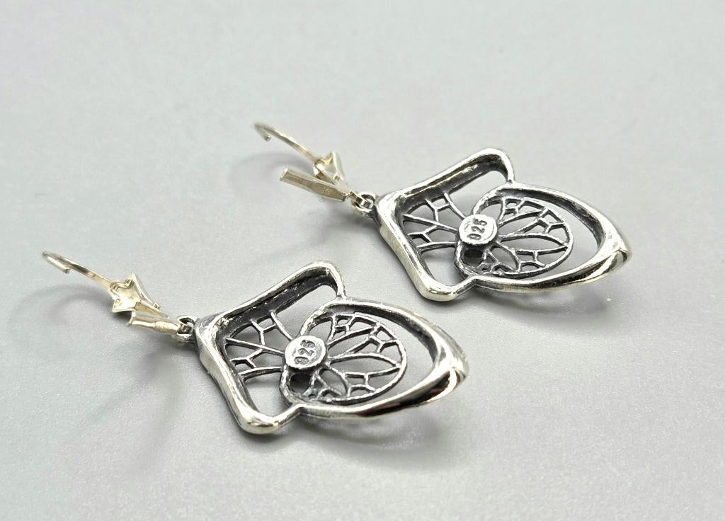 Zilveren Art Deco oorbellen Swarovski Kristallen. 2026/191., Hangers, Met edelsteen, ., Nieuw