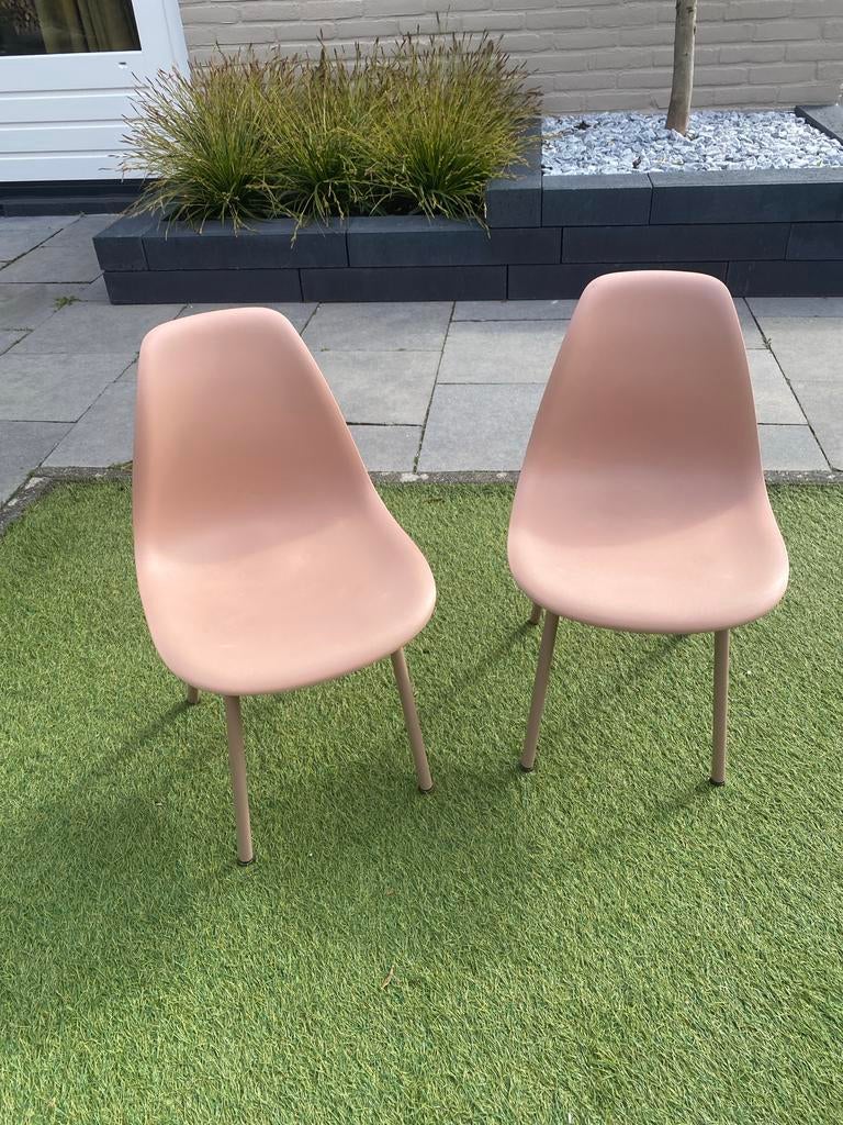 2x Kinderstoeltjes / Bureaustoeltjes - Roze/Beige, Huis en Inrichting, Stoelen, Ophalen, Kunststof, Gebruikt, Twee