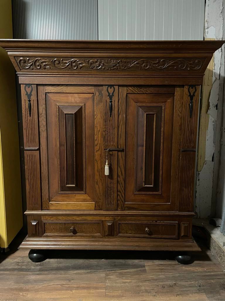 Originele Groenlose Kast - Antieke Eikenhouten Kledingkast, Ophalen