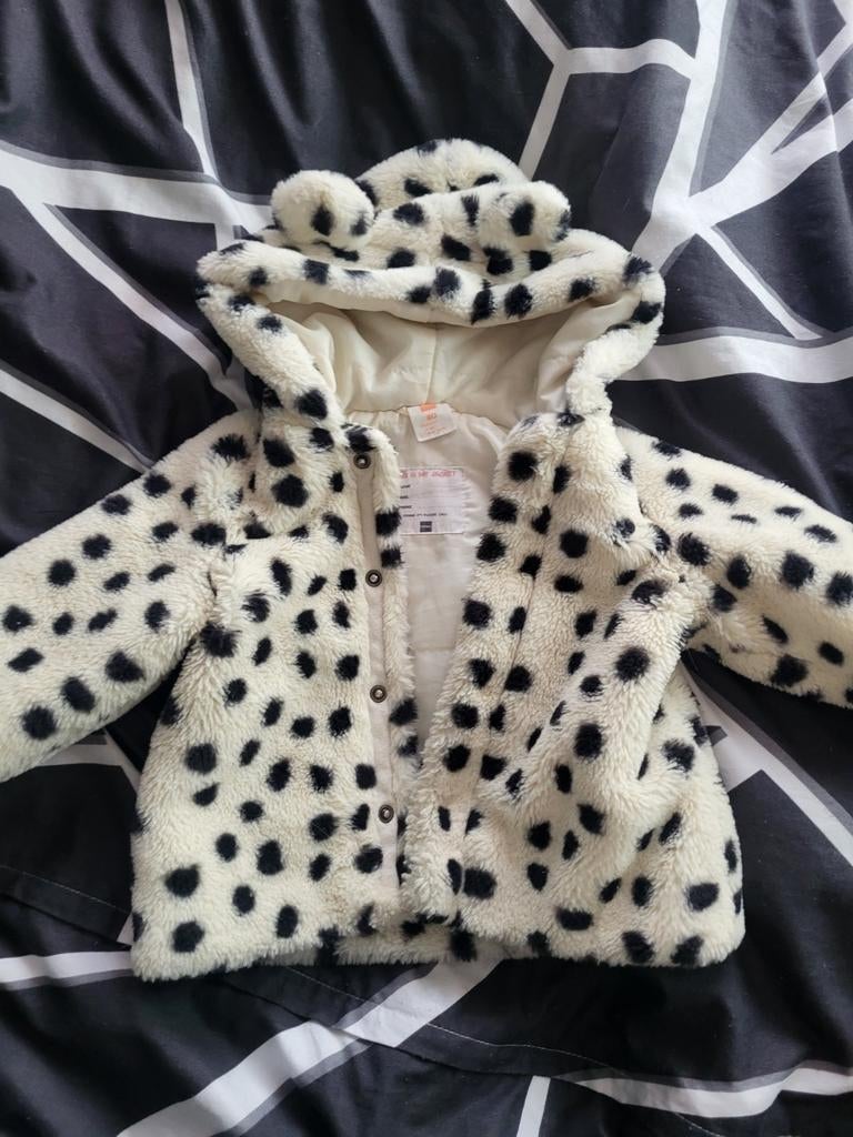 Hema Baby Winterjas met Dalmatiër Print en Oortjes, Jongetje of Meisje, Ophalen of Verzenden, Zo goed als nieuw, Jasje