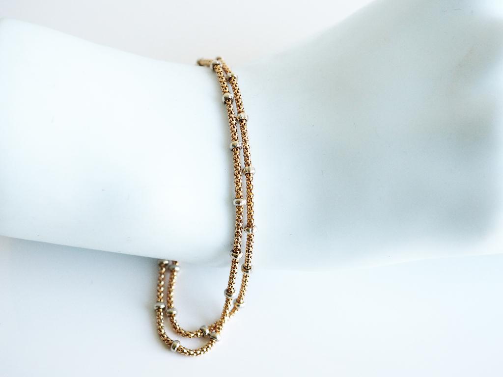 14 krt gouden Italiaanse dubbele armband, ., Ophalen of Verzenden, Zo goed als nieuw, .