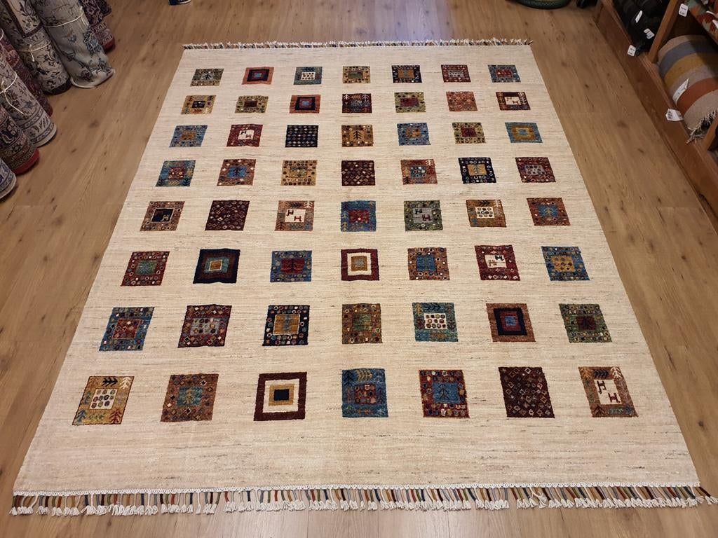 Handgeknoopt oosters tapijt modern design 255x200