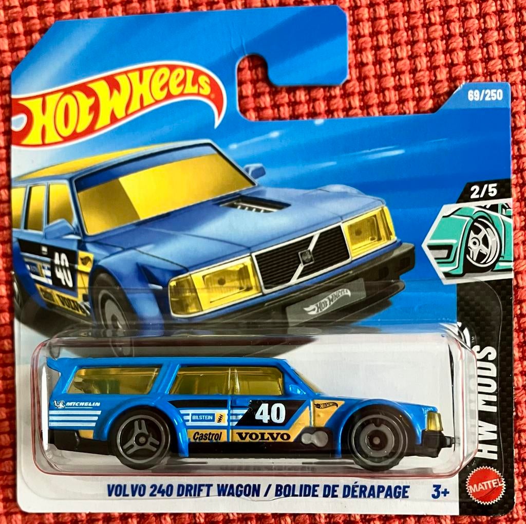 Hot Wheels Volvo 240 Drift Wagon Hotwheels blauw, Ophalen of Verzenden, Nieuw, Auto