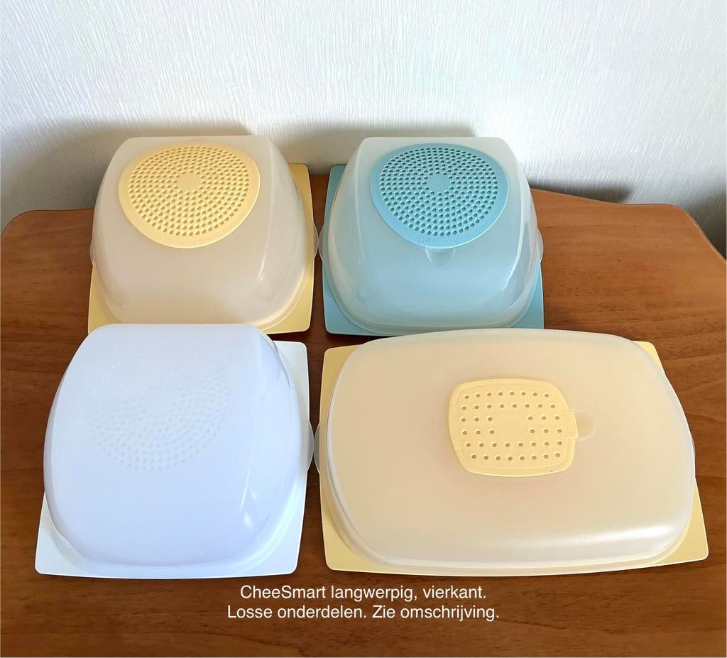 Tupperware CheeSmart Kaasdozen + onderdelen zie omschrijving, Ophalen of Verzenden, Zo goed als nieuw, Wit, Schaal