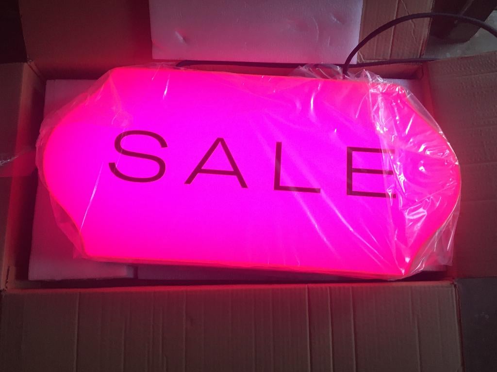 Etalage licht reclame bord lichtbak "Sale", Ophalen of Verzenden, Nieuw, Lichtbak of (neon) lamp