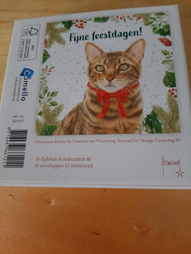 40 kerstkaarten Franciens katten, Verzenden, Nieuw