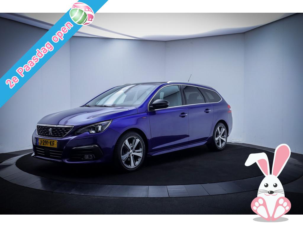 Peugeot 308 SW 1.2T GT-line PANO | FULL LED | ½LEDER | CARP, Gebruikt, 1199 cc, Blauw, Leder en Stof