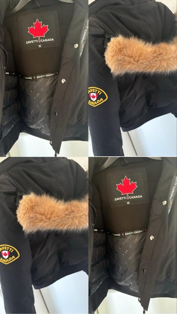 Zavetti Canada jas met bontkraag, maat XS, Ophalen of Verzenden, Nieuw, Maat 46 (S) of kleiner, Zwart