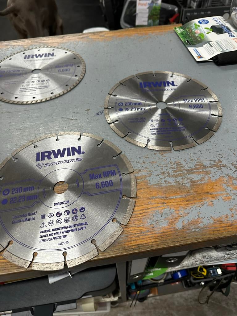 4 nieuwe Irwin slijpschijven, Ophalen, Nieuw, 1200 watt of meer, Overige typen