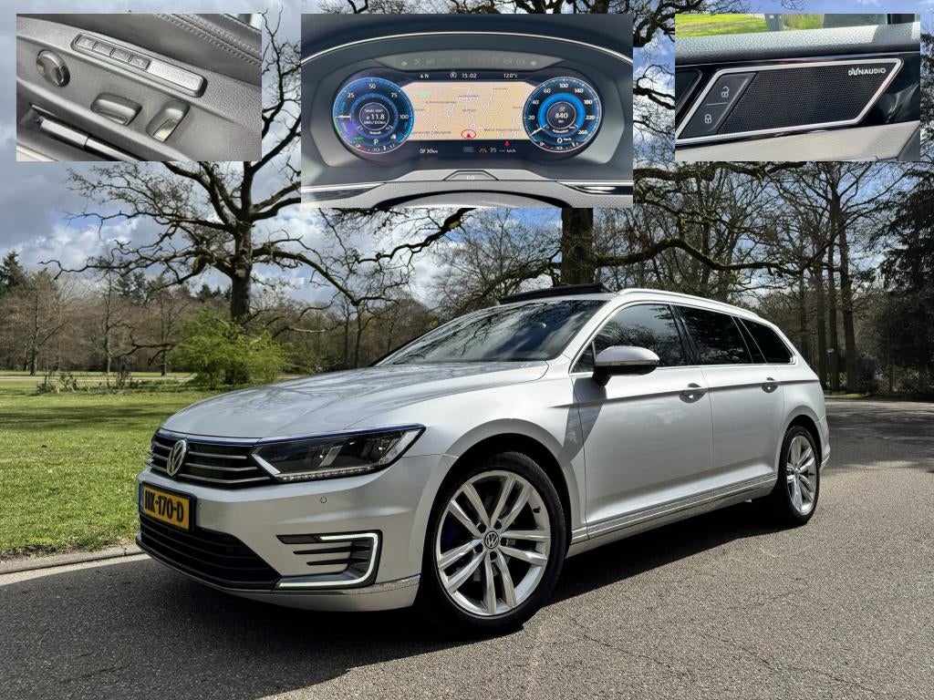 VW Passat GTE Pano Dynaudio Leder Massage Trekh Virt dash, 4 cilinders, 1600 kg, 93 €/maand, Zilver of Grijs