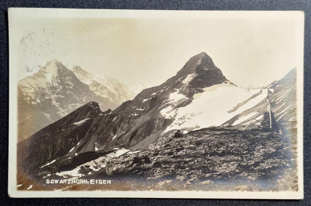 Schwarzhorn, Eiger Zwitserland 1925, Ophalen of Verzenden, 1920 tot 1940, Gelopen, Overig Europa