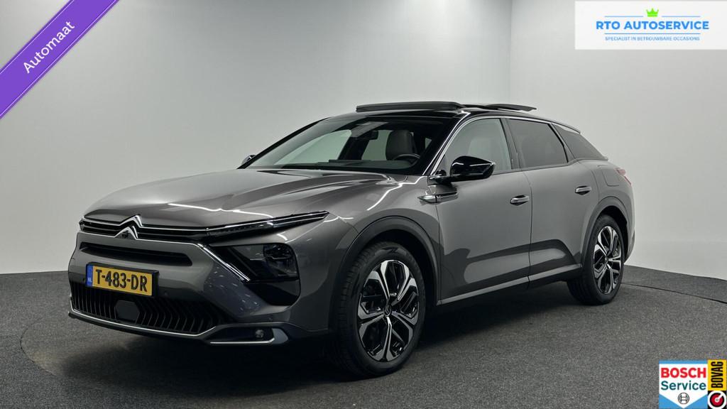 Citroen C5 X 1.6 Plug-in Hybrid 225 Shine CAMERA PANO CARPLA, 1350 kg, Gebruikt, Met garantie (alle), Hybride Elektrisch/Benzine