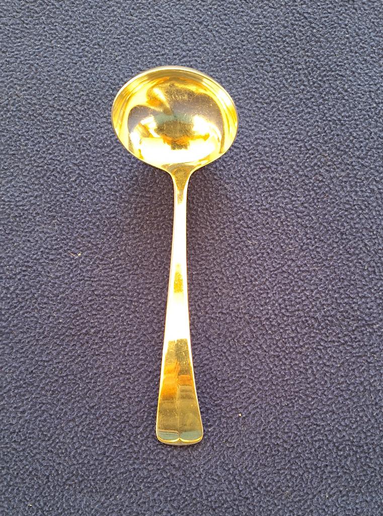 Verzilverde Haags Lofje          1x juslepel (16 cm), Antiek en Kunst, Ophalen of Verzenden