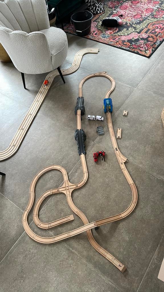 Trein en auto baan van hout, Ophalen of Verzenden, Zo goed als nieuw