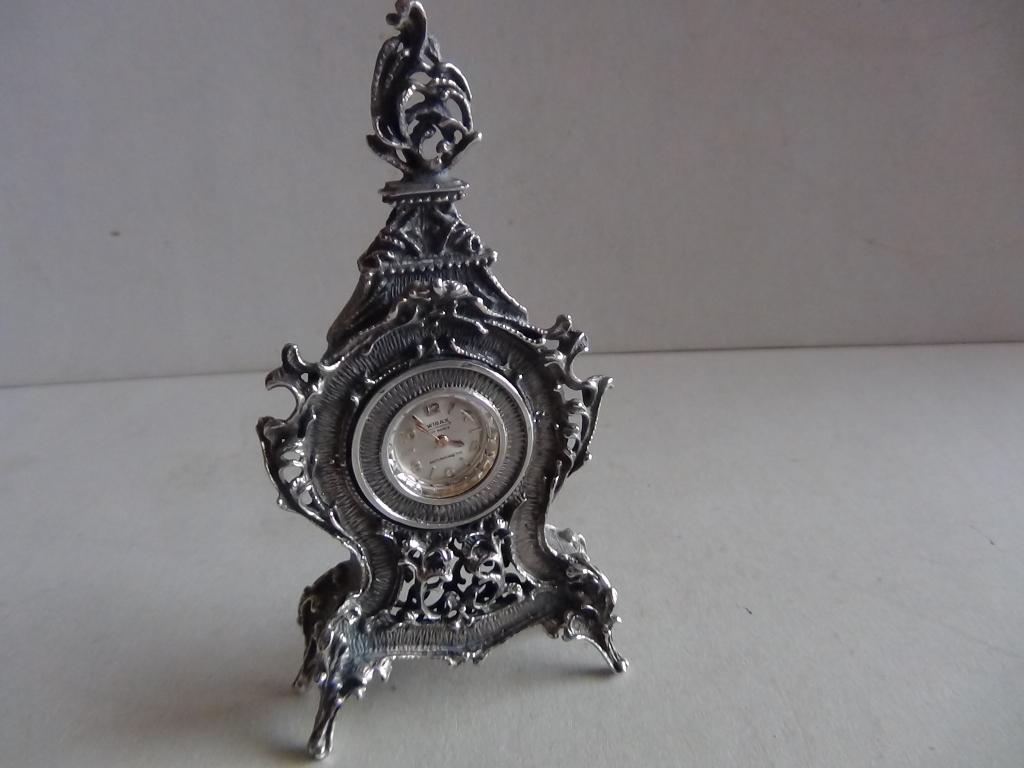 Miniatuur zilver FD4 staand klokje zilveren miniatuen, Verzenden, Zilver