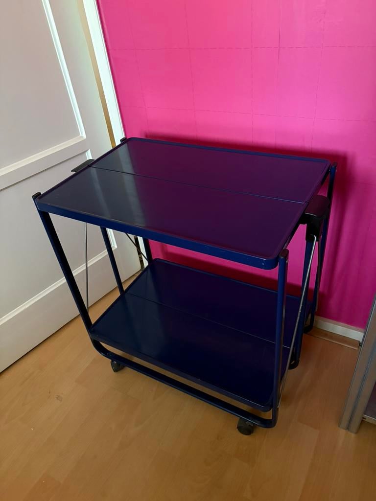 Inklapbaar bijzet en verrijdbaar tafeltje, Ophalen, 50 tot 100 cm, Zo goed als nieuw, 25 tot 50 cm