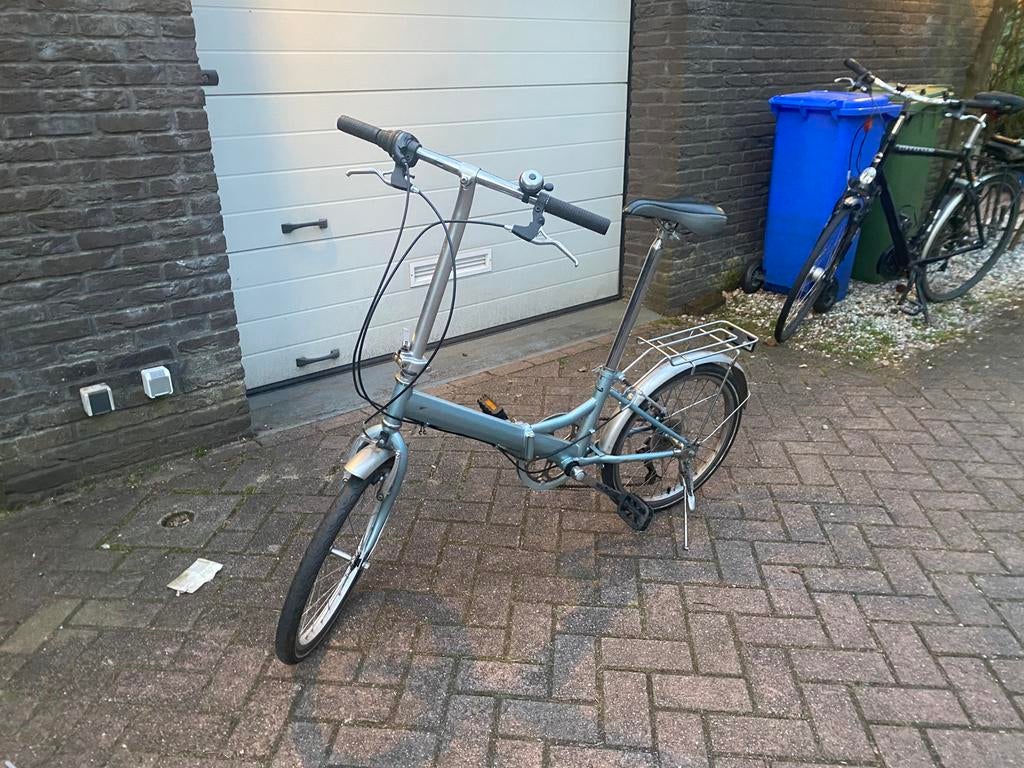 Vintage vouwfiets blauw, Fietsen en Brommers, Ophalen, 20 inch of meer, Gebruikt, Versnellingen