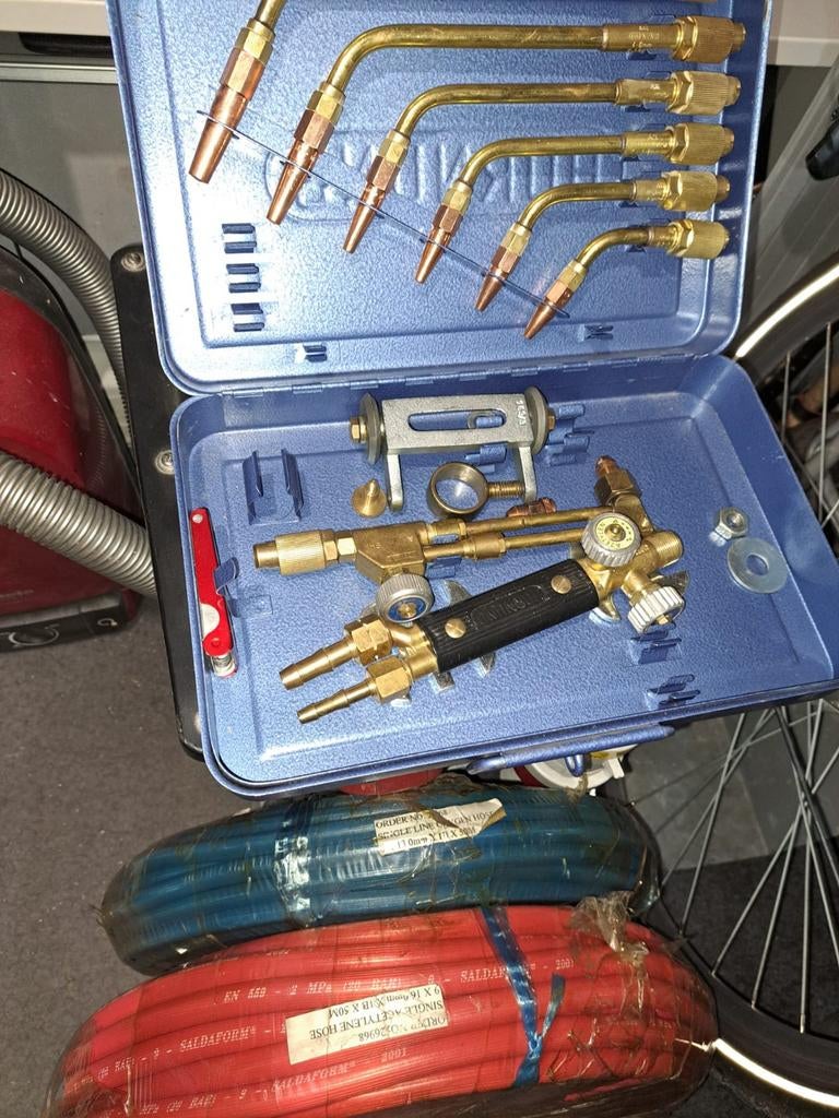 Complete Autogeen Las- en Snijset met Slangen, Doe-het-zelf en Verbouw, Gereedschap | Lasapparaten, Ophalen of Verzenden, Zo goed als nieuw