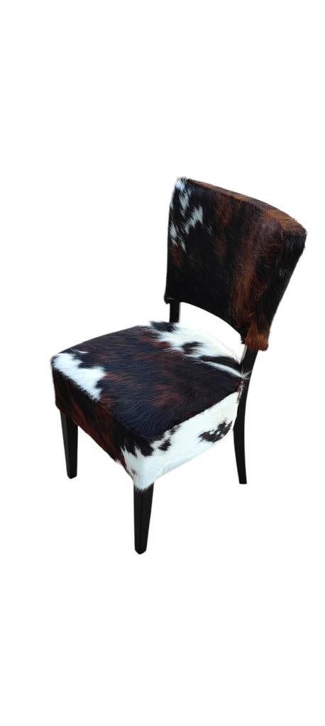 Bistro stoel in tricolor koeienhuid uit voorraad leverbaar, Nieuw, Ophalen of Verzenden, Western, Vijf, Zes of meer stoelen
