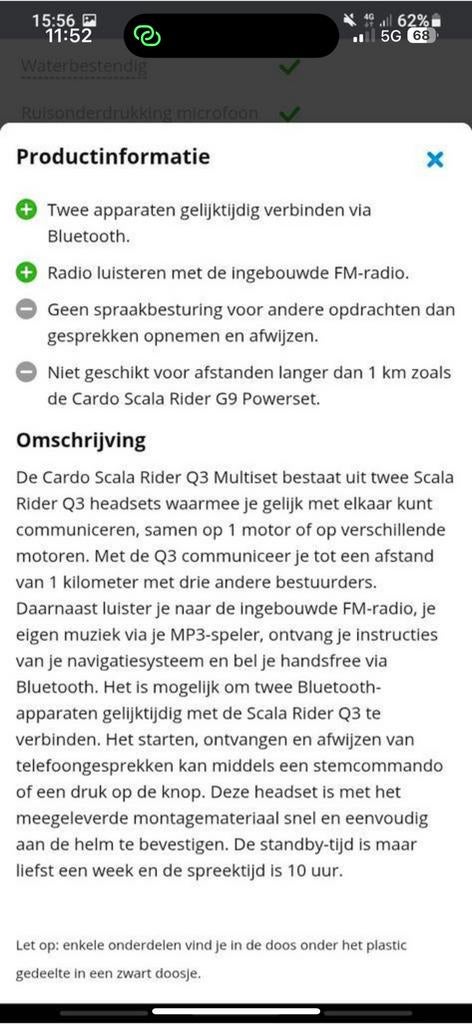 Cardo scala rider Q3 multiset, Ophalen, Zo goed als nieuw
