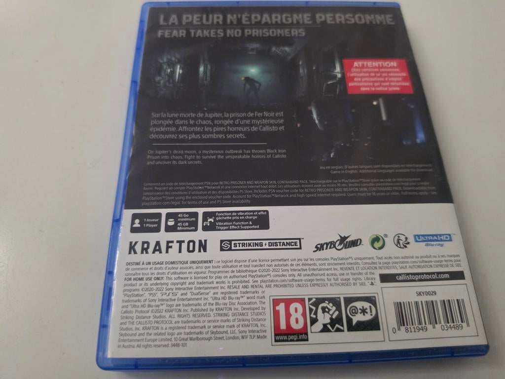 Callisto Protocol krasvrij +DLC voor Playstation 5 Lees Goed, Krafton Gaming, Ophalen of Verzenden, Zo goed als nieuw, Krafton Gaming EU