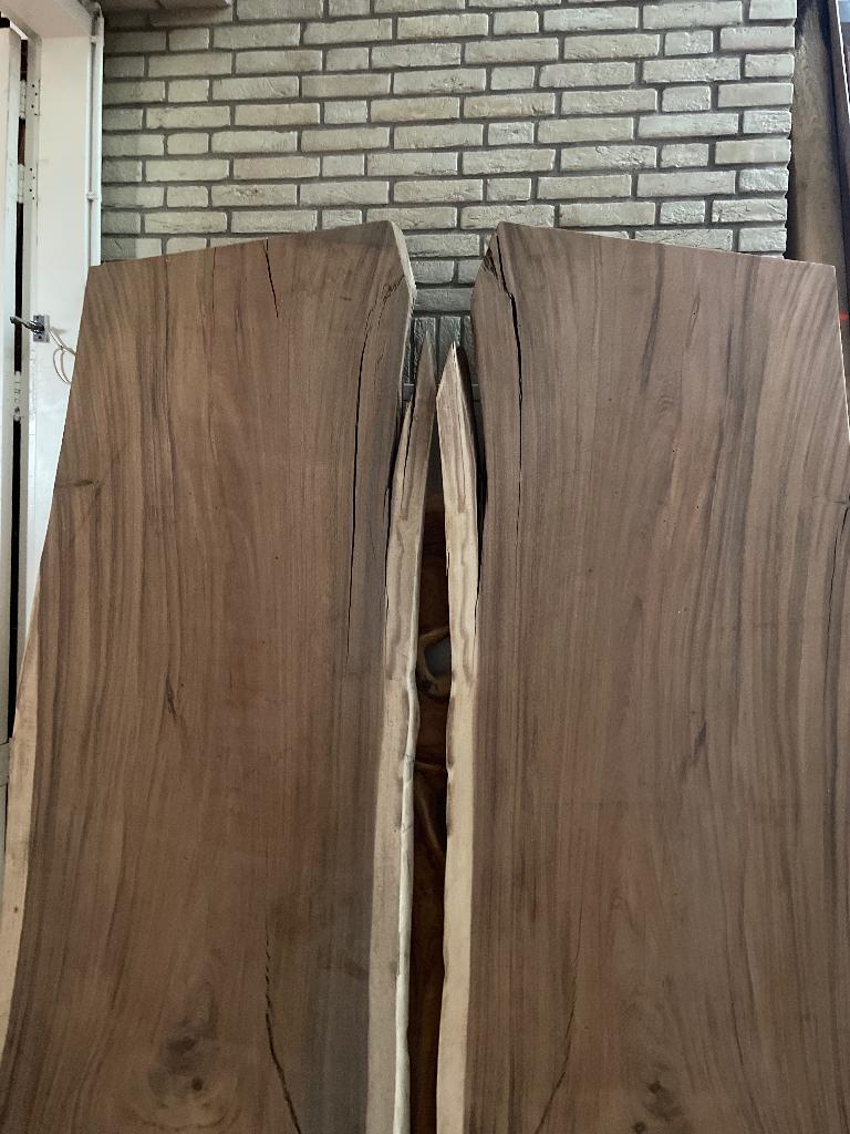 Bookmatch set schaaldelen Suar uniek epoxy boomstamtafel, Ophalen, Overige typen, Nieuw, Hardhout