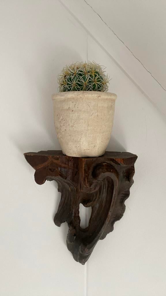 Houten antieken wandconsole, 30 hoog, 25 breed, ornament, Ophalen of Verzenden