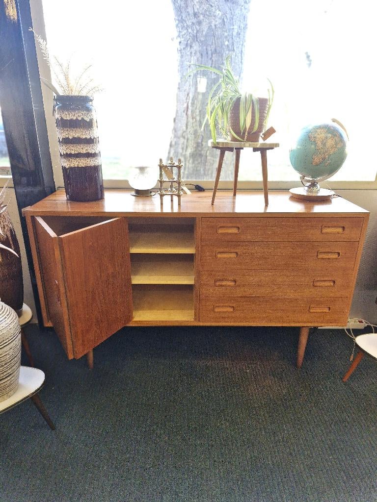 Vintage dressoir / sideboard Deens Poul Hundevad, Huis en Inrichting, Kasten | Ladekasten, Gebruikt, Minder dan 100 cm, 25 tot 50 cm