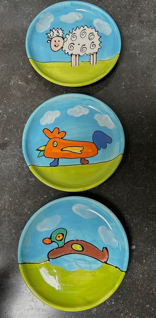 Set 3 kleine bordjes “een kado met een boodschap “, Ophalen of Verzenden