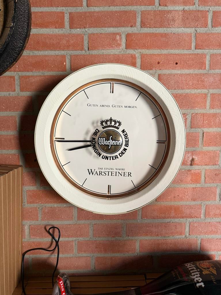 Warsteiner Bier Klok - Wandklok in Zeer Goede Staat, Ophalen of Verzenden, Zo goed als nieuw, Analoog, Wandklok