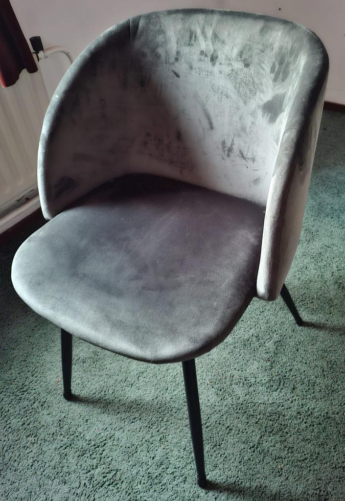 6x sostrene grene fluwelen stoelen, Ophalen, Zo goed als nieuw, Vier