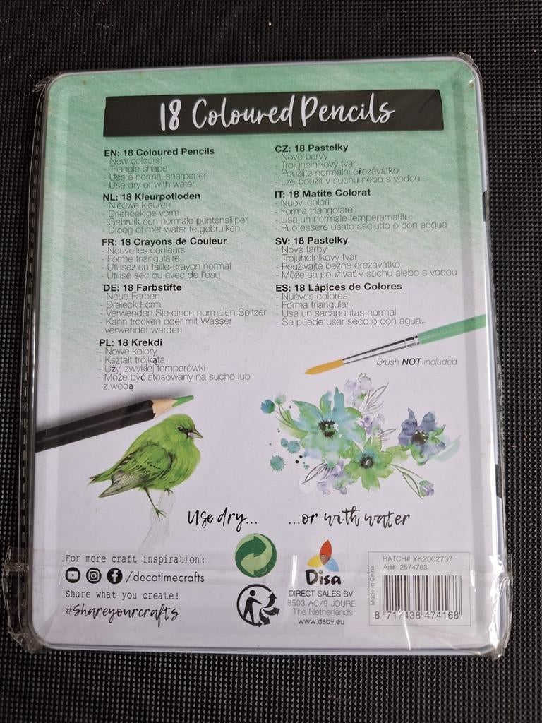 18 potloden in aluminium doos, Onbekend, Nieuw, Ophalen of Verzenden, Potlood of Stift