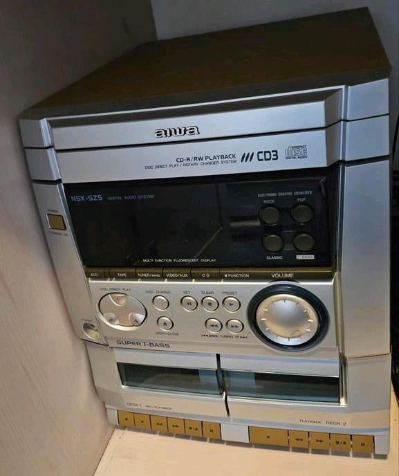 Aiwa Stereo set met CD-wisselaar en dubbel cassettedeck, Gebruikt, Tuner of Radio, Ophalen of Verzenden, Microset