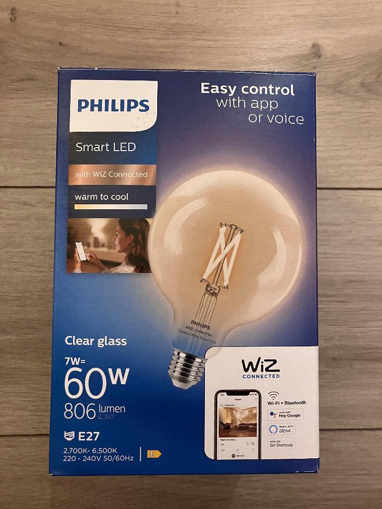 Philips WiZ Smart LED lamp, Led-lamp, Minder dan 30 watt, Zo goed als nieuw, E27 (groot)