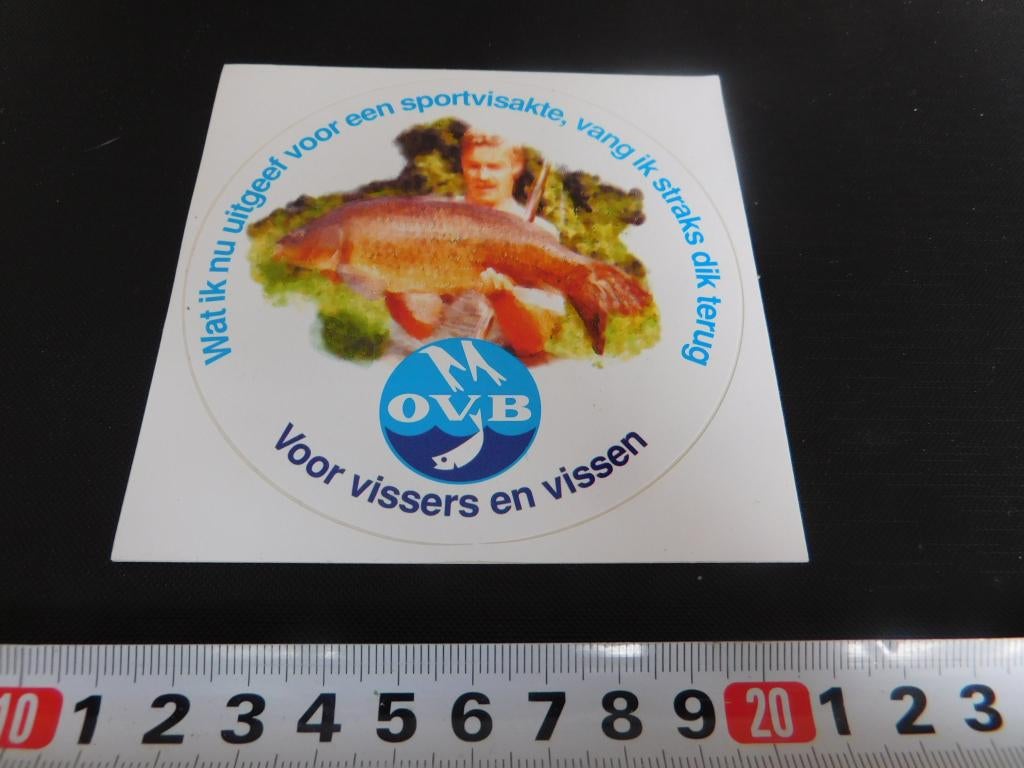 sticker hengelsport OVB wat ik nu uitgeef voor sportvisakte, Verzamelen, Ophalen, Zo goed als nieuw