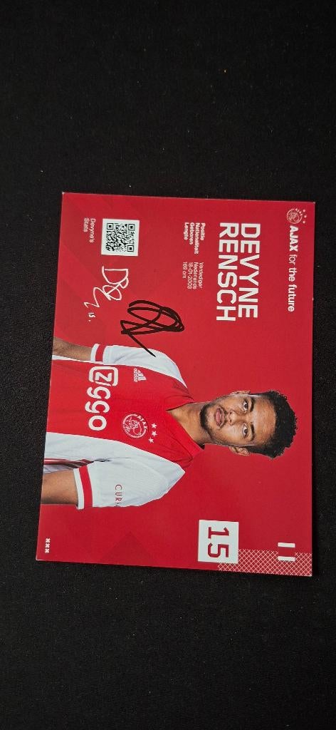 Spelerskaart met handtekening; Devyne Rensch # Ajax, Verzenden, Nieuw, Ajax, Spelerskaart