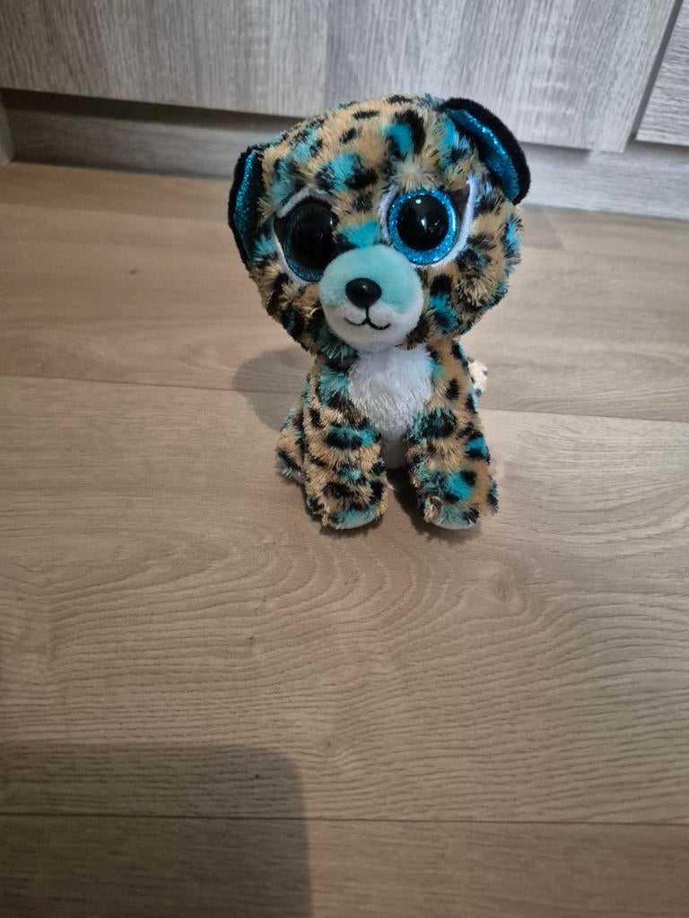 ty beanie luipaard met blauw knuffel cobalt, Ophalen of Verzenden, Zo goed als nieuw, Overige typen