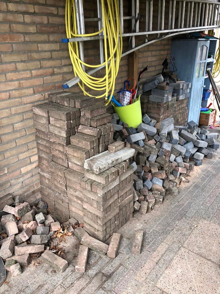 Gratis stenen, Tuin en Terras, Ophalen, Gebruikt, Klinkers, 5 tot 10 m²
