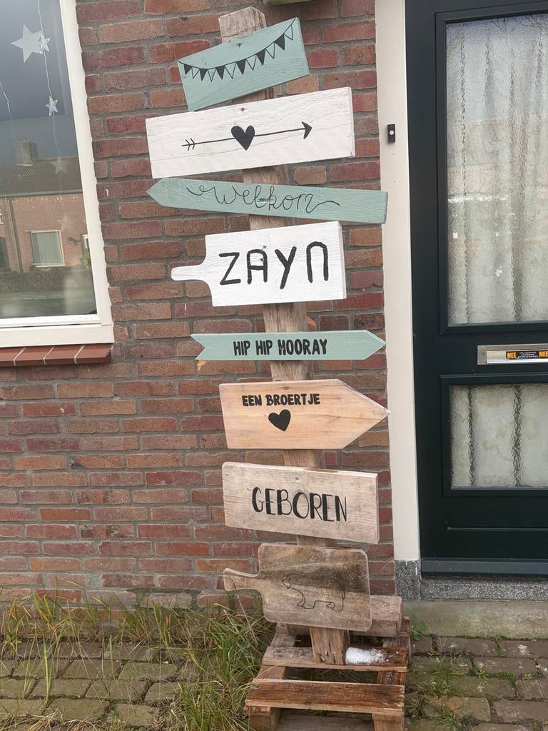 Geboortebord - Hoera een broertje!, Ophalen, Gebruikt, Geboortebord