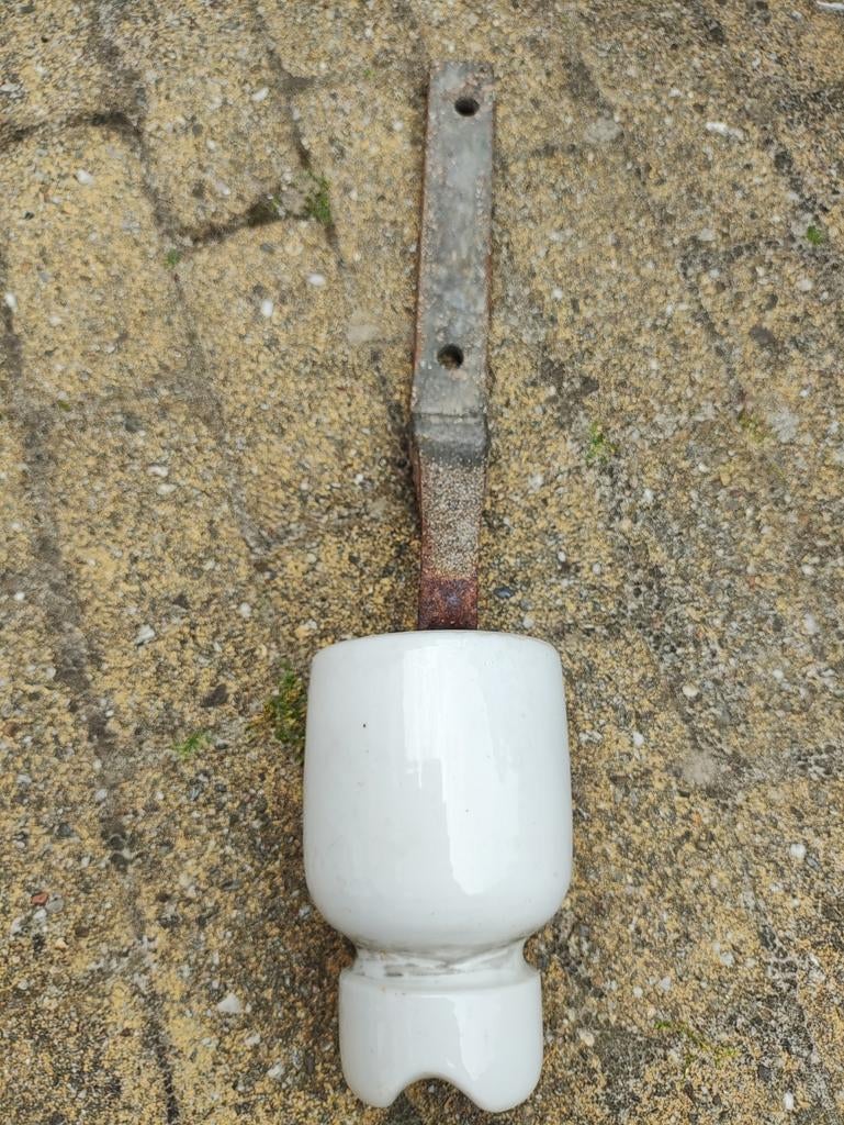 Grote oude witte porseleinen isolator, Ophalen of Verzenden