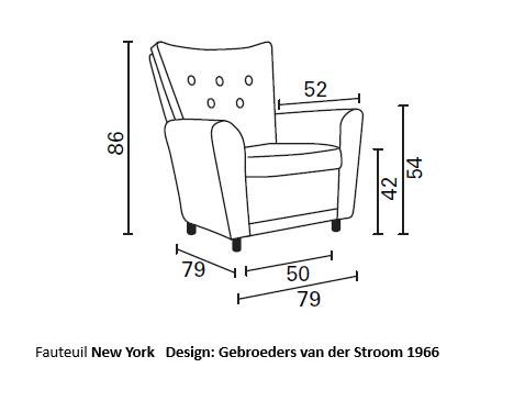Fauteuil New York, Ophalen, Gebruikt, 75 tot 100 cm, RETRO MANCAVE